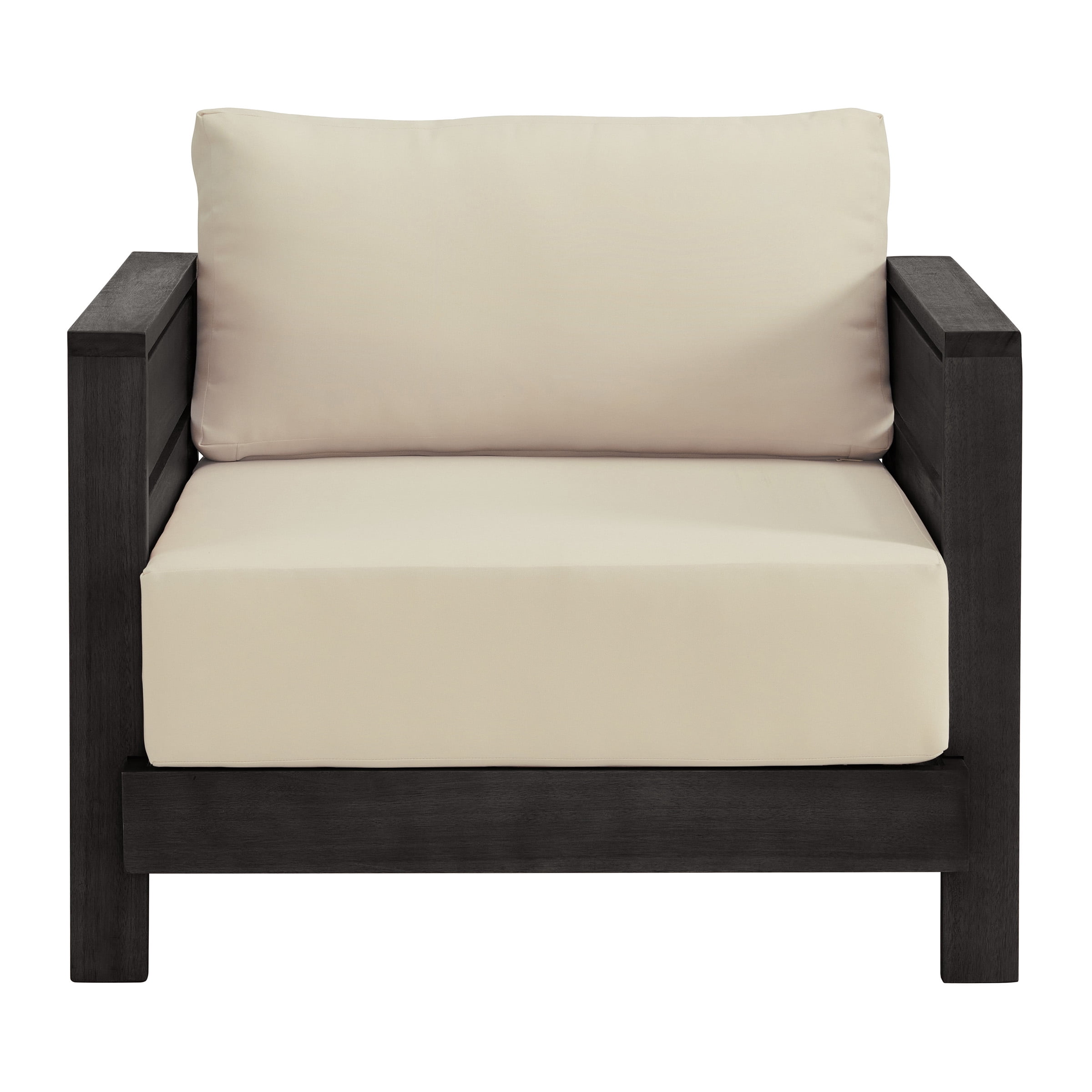 Alaterre Furniture Barton Outdoor Patio Armchair - Weather-Resistant Outdoor Chair (Black)