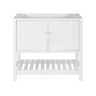 Alaterre Furniture Bennet 36"W White Wood Vanity Cabinet Only
