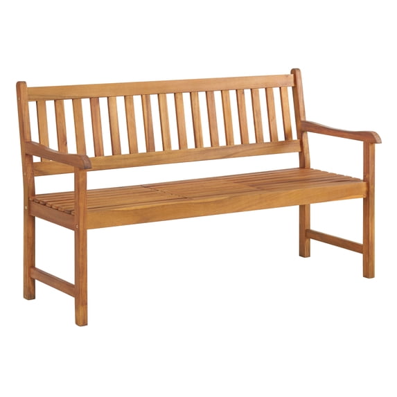 Alaterre Furniture Bristol Two Seat Bench with Pop Up Table, Natural