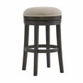 thumbnail image 1 of Alaterre Furniture Clara Swivel Backless Bar Height Wood Stool, Dark Brown and Beige, 1 of 5