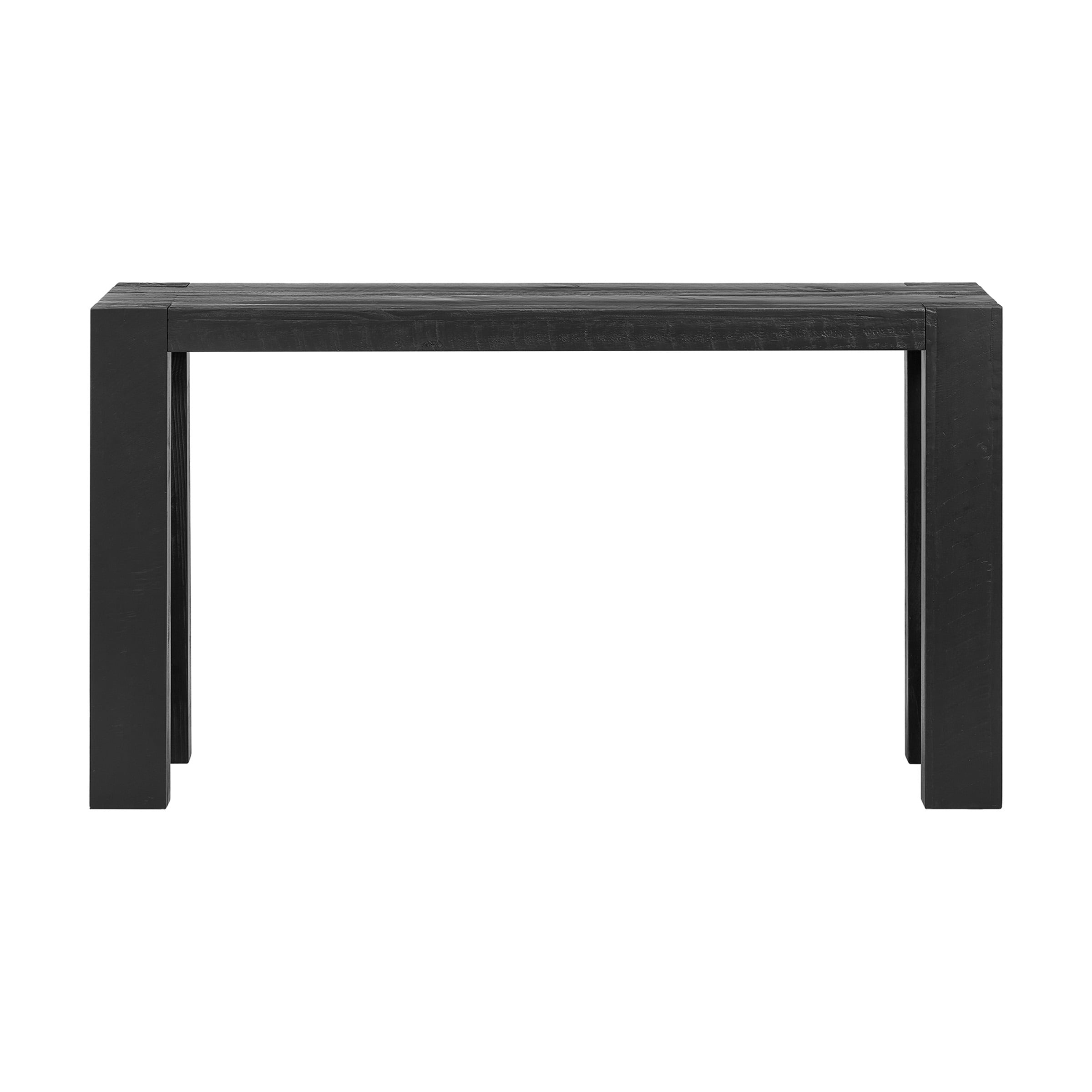 Alaterre Furniture Classic Solid Wood Console Table - 56 Inch Modern Farmhouse Entryway Table, Black