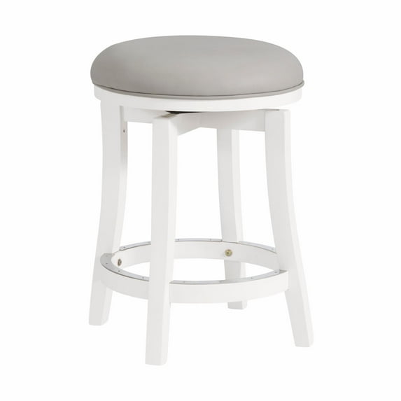 Alaterre Furniture Ellie Backless Counter Height Wood Stool, White