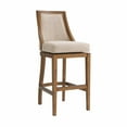 thumbnail image 1 of Alaterre Furniture Ellie Bar Height Wood Stool with High Back, Brown and Beige, 1 of 8