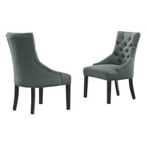 Haeys Tufted Upholstered Dining Chairs, Grey (Set of 2)