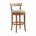 thumbnail image 1 of Alaterre Furniture Hanover Swivel Low Back Bar Height Bar Wood Stool, Weathered Brown and Beige, 1 of 9