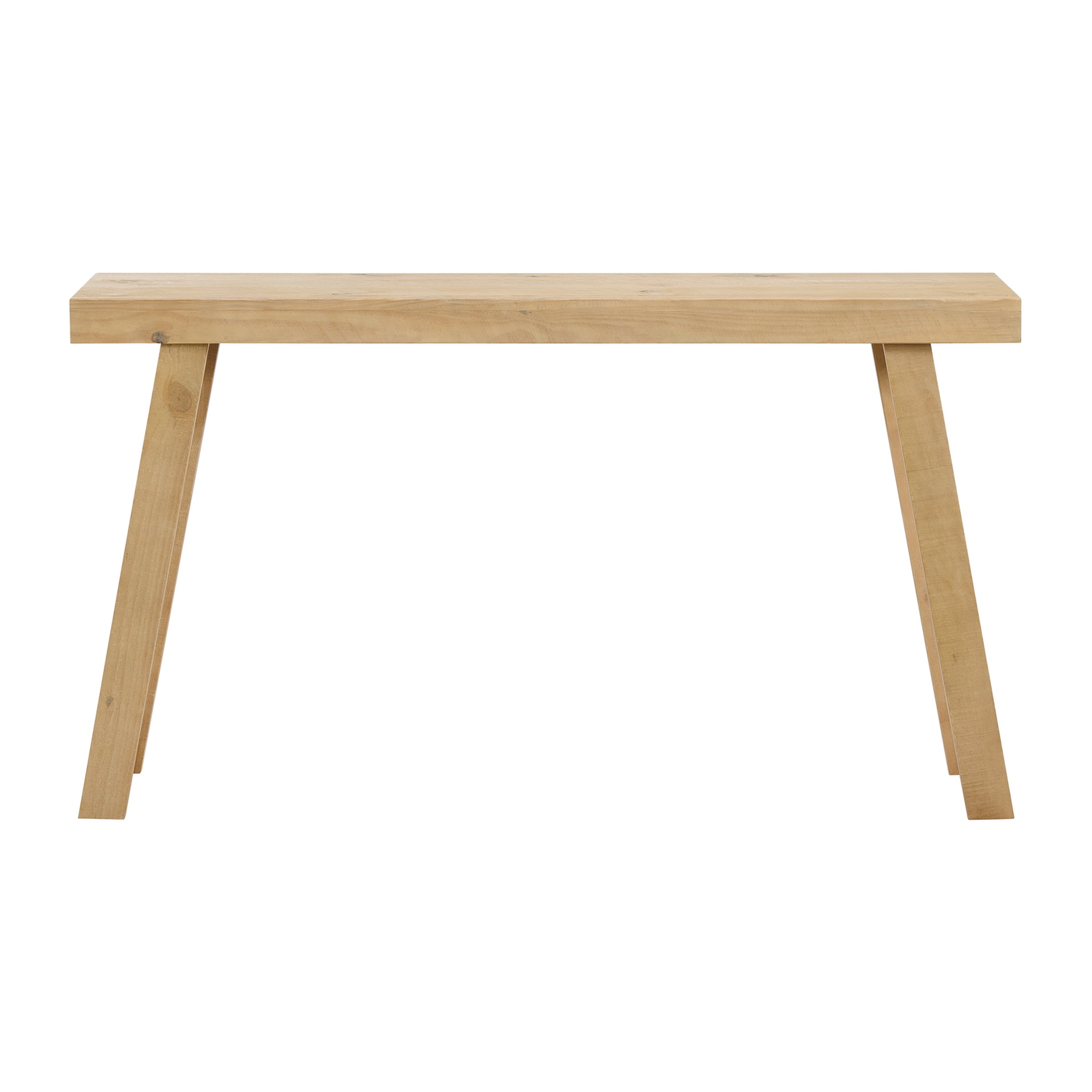 Alaterre Furniture Lawas Solid Wood Console Table - 56 Inch Modern Farmhouse Entryway Table, Light Oak
