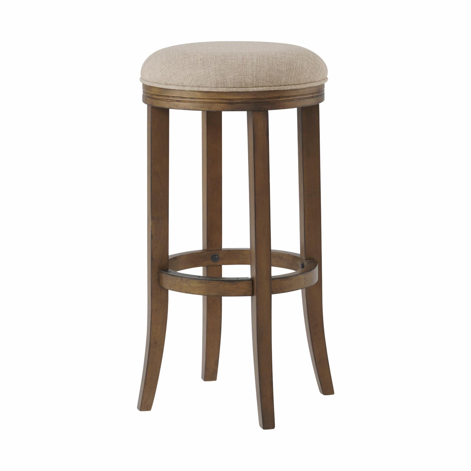 Natick 30" Brown Wood Backless Bar Stool