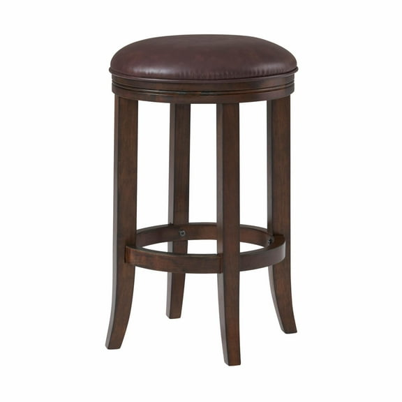 Alaterre Furniture Natick Backless Counter Height Wood Stool, Distressed Walnut