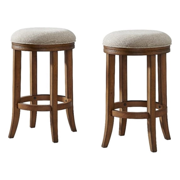 Alaterre Furniture Natick Counter Height Stool - Brown - Set of 2