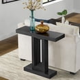 thumbnail image 1 of Alaterre Furniture Pismo Solid Wood Console Table - 36 Inch Modern Small Entryway Table (Black), 1 of 4