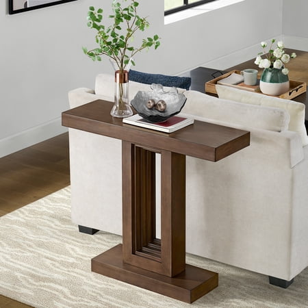 Alaterre Furniture Pismo Solid Wood Console Table - 36 Inch Modern Small Entryway Table (Brown)