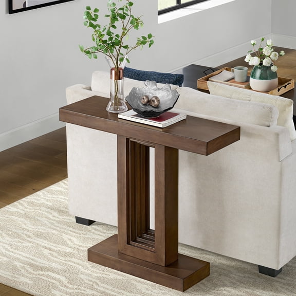 Alaterre Furniture Pismo Solid Wood Console Table - 36 Inch Modern Small Entryway Table (Brown)