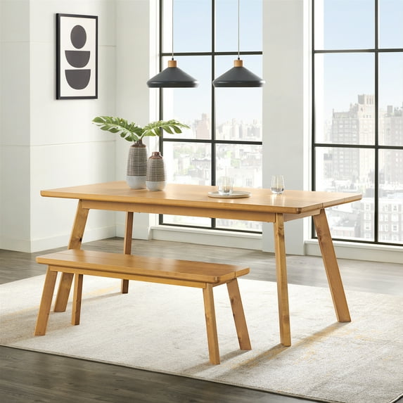 Alaterre Furniture Shelburne 73in. Dining Table 2-Piece Set, Natural