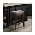 thumbnail image 1 of Alaterre Furniture Williston Counter Height Stool, Dark Brown, Solid Rubberwood Frame with Gray Linen-Like Upholstered Seat, Dark Brown, 1 of 7