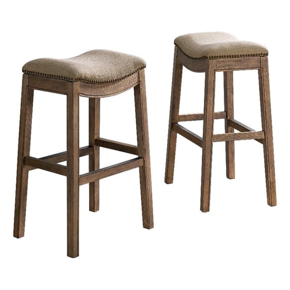 Alaterre Furniture Williston Natural Wood Bar Height Stool - Set of 2