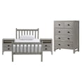 thumbnail image 1 of Alaterre Furniture Windsor 4-Piece Wood Bedroom Set with Slat Twin Bed, 2 Nightstands and 5- Drawer Chest, Driftwood Gray, 1 of 2