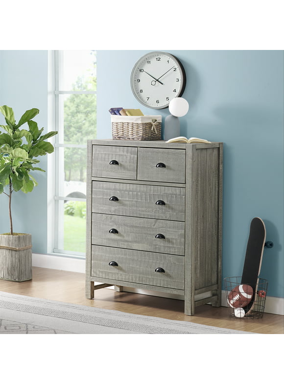 Alaterre Furniture Windsor 5-Drawer Chest of Drawers, Driftwood Gray