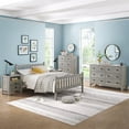 thumbnail image 1 of Alaterre Furniture Windsor 5-Piece Bedroom Set with Slat Full Bed, 2 Nightstands, 5-Drawer Chest and 6-Drawer Dresser, Driftwood Gray, 1 of 3