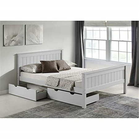 Harmony Full Bed with Storage Drawers, Dove Gray