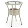 thumbnail image 1 of Haven All-Weather Wicker Outdoor Round Glass-Top Accent Table with Storage, 1 of 9