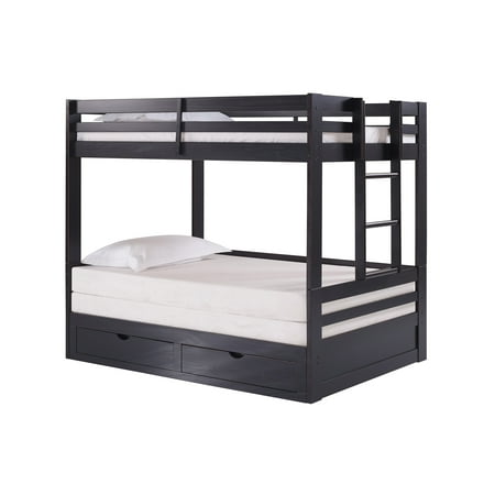 Alaterre Jasper Twin to King Extending Day Bed with Bunk Bed and Storage Drawers - Espresso