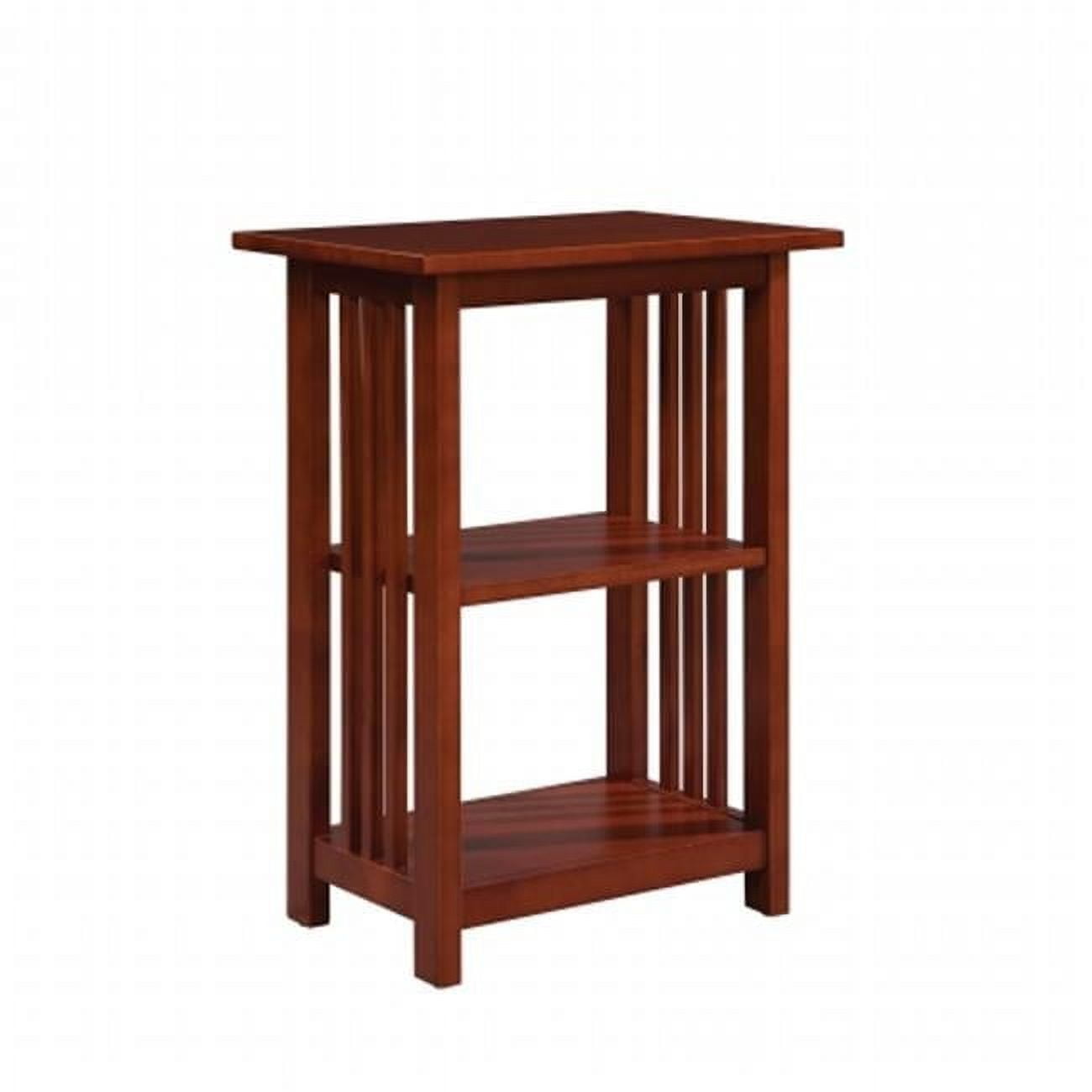 Cherry Wood 2-Shelf Mission Style End Table