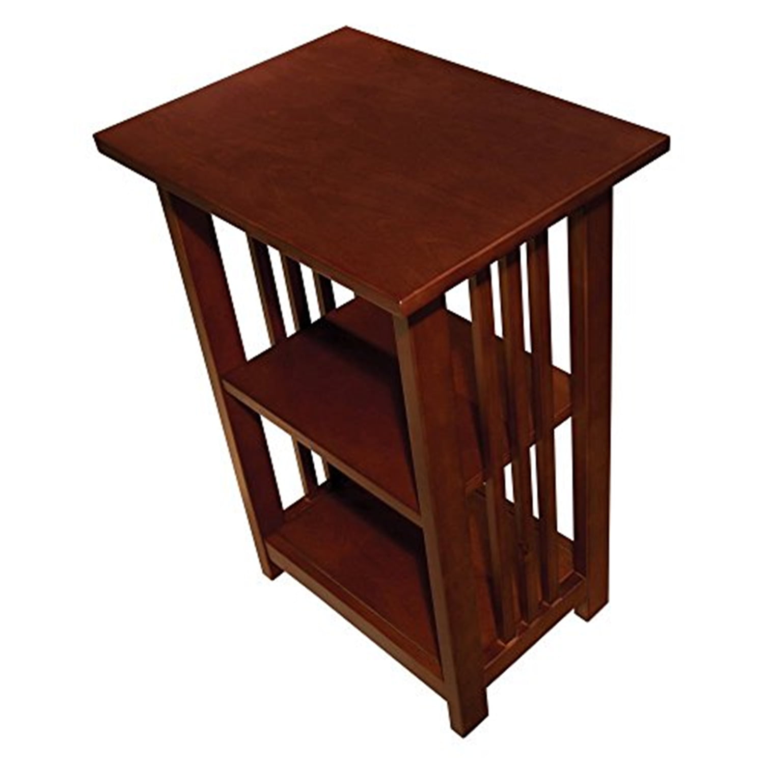 Cherry Wood 2-Shelf Mission Style End Table