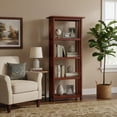 thumbnail image 1 of Mission 60-Inch Tall Wood Bookcase – 4-Tier Bookshelf with 2 Adjustable Shelves, 1 of 8
