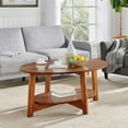 thumbnail image 1 of Alaterre Furniture Monterey 48"L Oval Mid-Century Modern Wood Coffee Table, Warm Chestnut, 1 of 5