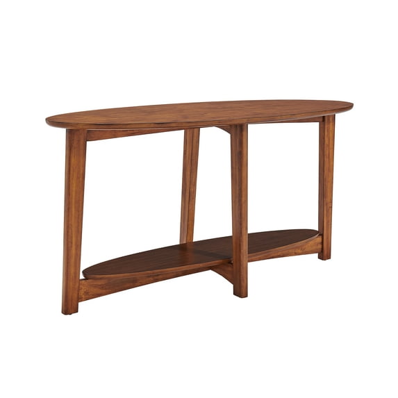 Alaterre Monterey 60"L Console/Media Mid-Century Modern Wood Table, Warm Chestnut