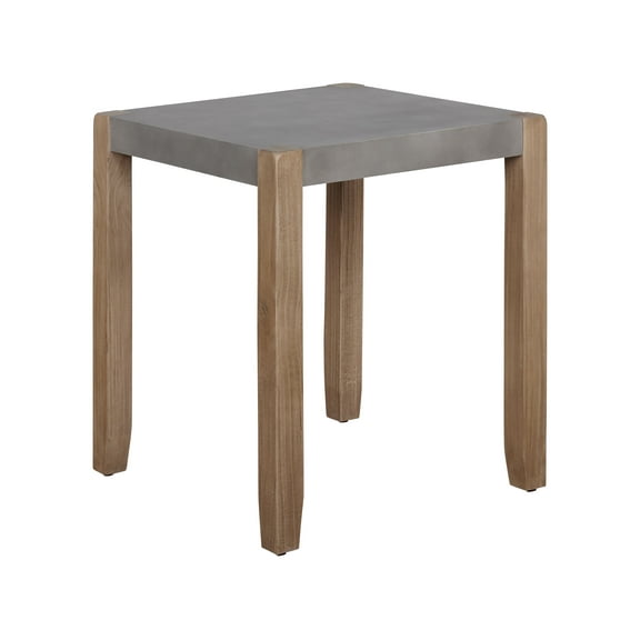 Alaterre Furniture Newport 21" Square Faux Concrete and Wood End Table