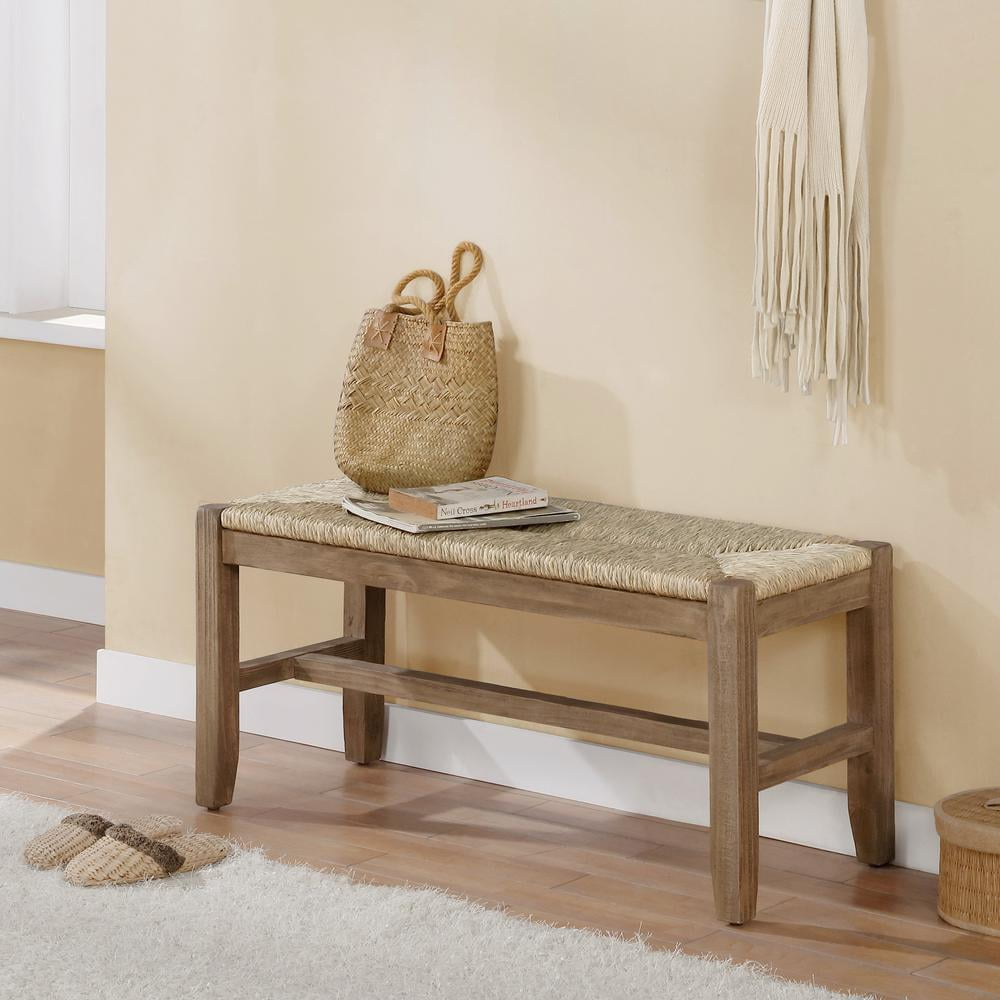 Alaterre Furniture Alpine Natural Live Edge 36 in. Bench with Coat