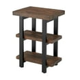 thumbnail image 1 of Alaterre Furniture Pomona Industrial Natural 2-Shelf Solid Pine Wood End Table with Metal Legs, Rustic Natural, 1 of 13
