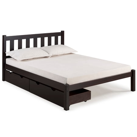 Alaterre Poppy Full Bed with Storage Drawers, Espresso