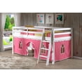 thumbnail image 1 of Alaterre Furniture Roxy Junior Kids Twin Loft Bed, Pink with White Trim Tent, Solid Pine Wood with Reversible Ladder & Detachable Tent, 1 of 6