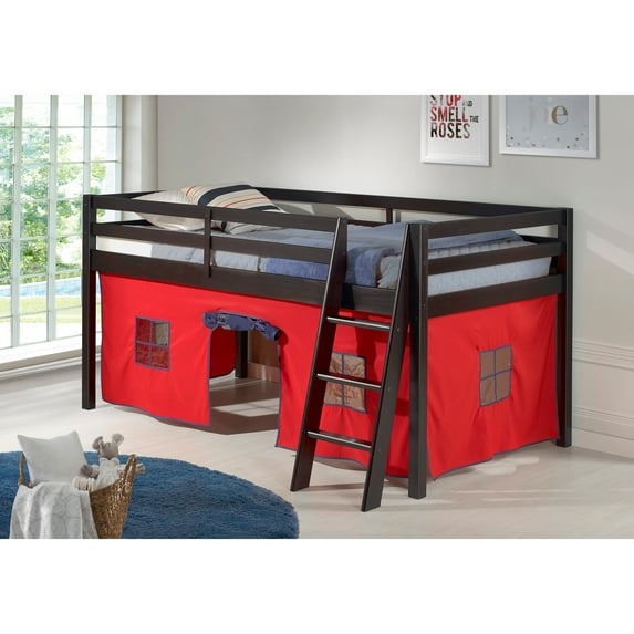 Alaterre Roxy Junior Loft - Espresso with Red and Blue Bottom Tent