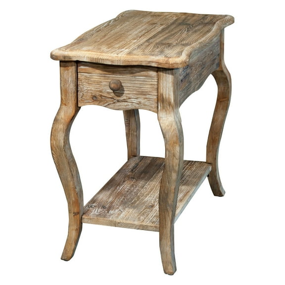 Alaterre Furniture Rustic Indoor Farmhouse Space-Saving Wood Rectangle End Table, Driftwood