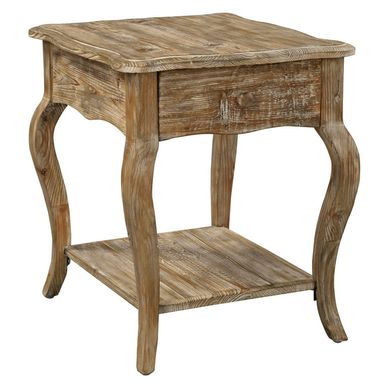 Alaterre Rustic Reclaimed Solid Wood End Table Driftwood Finish