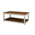 thumbnail image 1 of Alaterre Savannah 45"w Coffee Table, Ivory with Natural Wood Top, 1 of 4