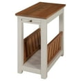 thumbnail image 1 of Alaterre Furniture Savannah Chairside Magazine End Table with Pull-out Shelf, Ivory with Natural Wood Top, 1 of 5