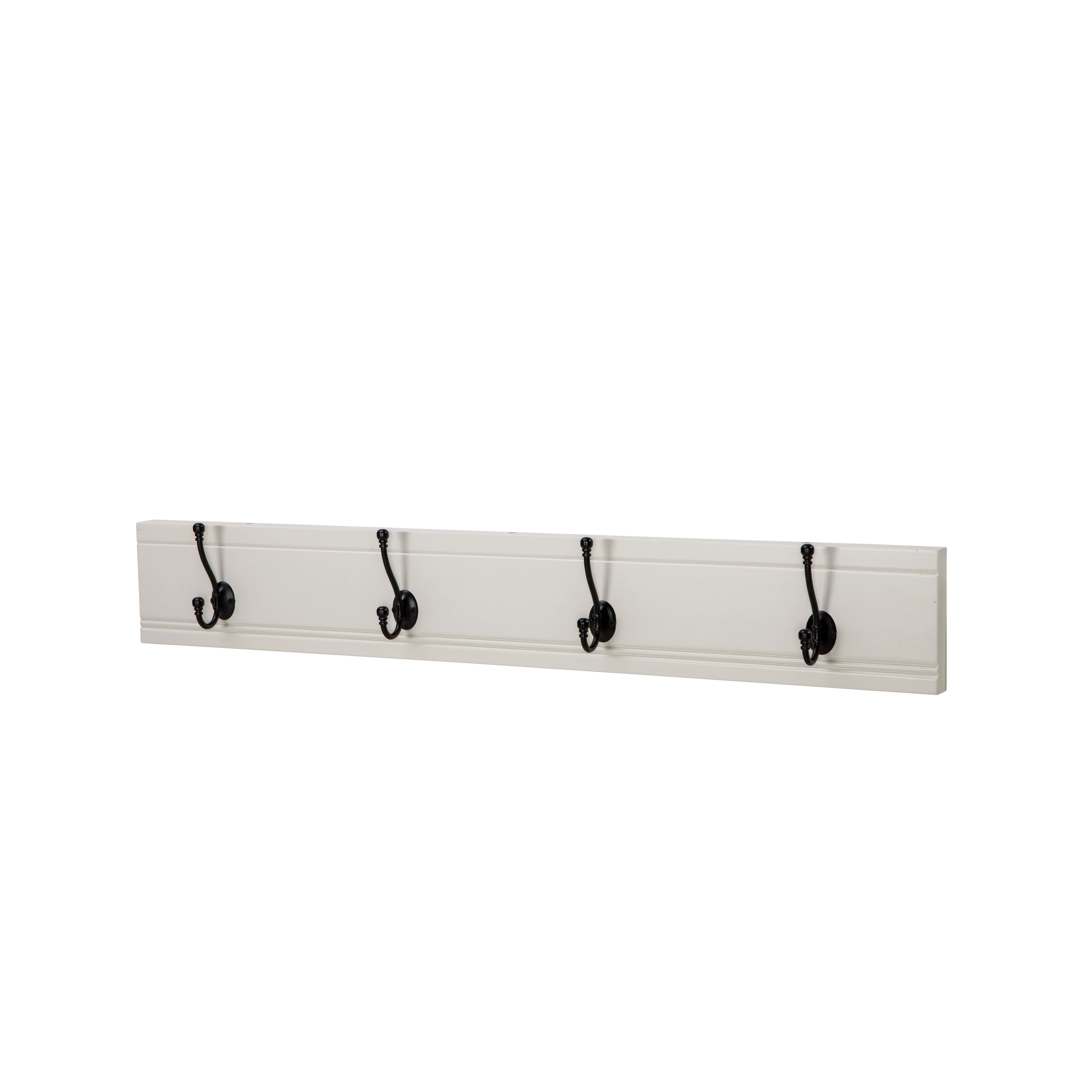 Ivory Wood 40-Inch Wall Mounted Coat Rack with Shelf
