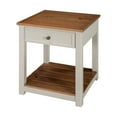 thumbnail image 1 of Alaterre Furniture Savannah End Table, Ivory with Natural Wood Top, 1 of 5