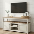 thumbnail image 1 of Alaterre Furniture Savannah TV Stand with Storage - Accommodates 60 Inch Flat Screen TVs - Entertainment Center - Coastal and Modern Farmhouse Living Room Furniture (Ivory), 1 of 12