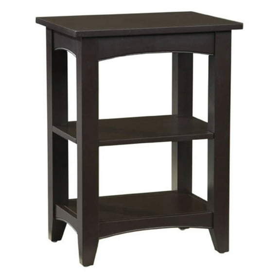 Alaterre Furniture Shaker Cottage 2-Shelf End Table, Chocolate Finish