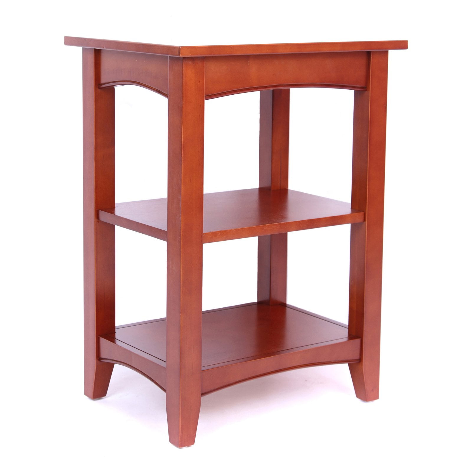 Cherry Hardwood 2-Shelf Side Table