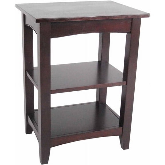 Alaterre Furniture Shaker Cottage 2-Shelf End Table, Transitional Cottage Styling, Espresso Finish