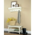 thumbnail image 1 of Alaterre Furniture Shaker Cottage Bench/Coat Hooks with Tray, Ivory, 1 of 9