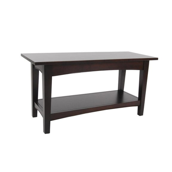 Alaterre Shaker Cottage Bench with Shelf, Espresso