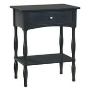 Alaterre Furniture Shaker Cottage End Table with Drawer and Shelf, Painted Accent Furniture, Charcoal Gray