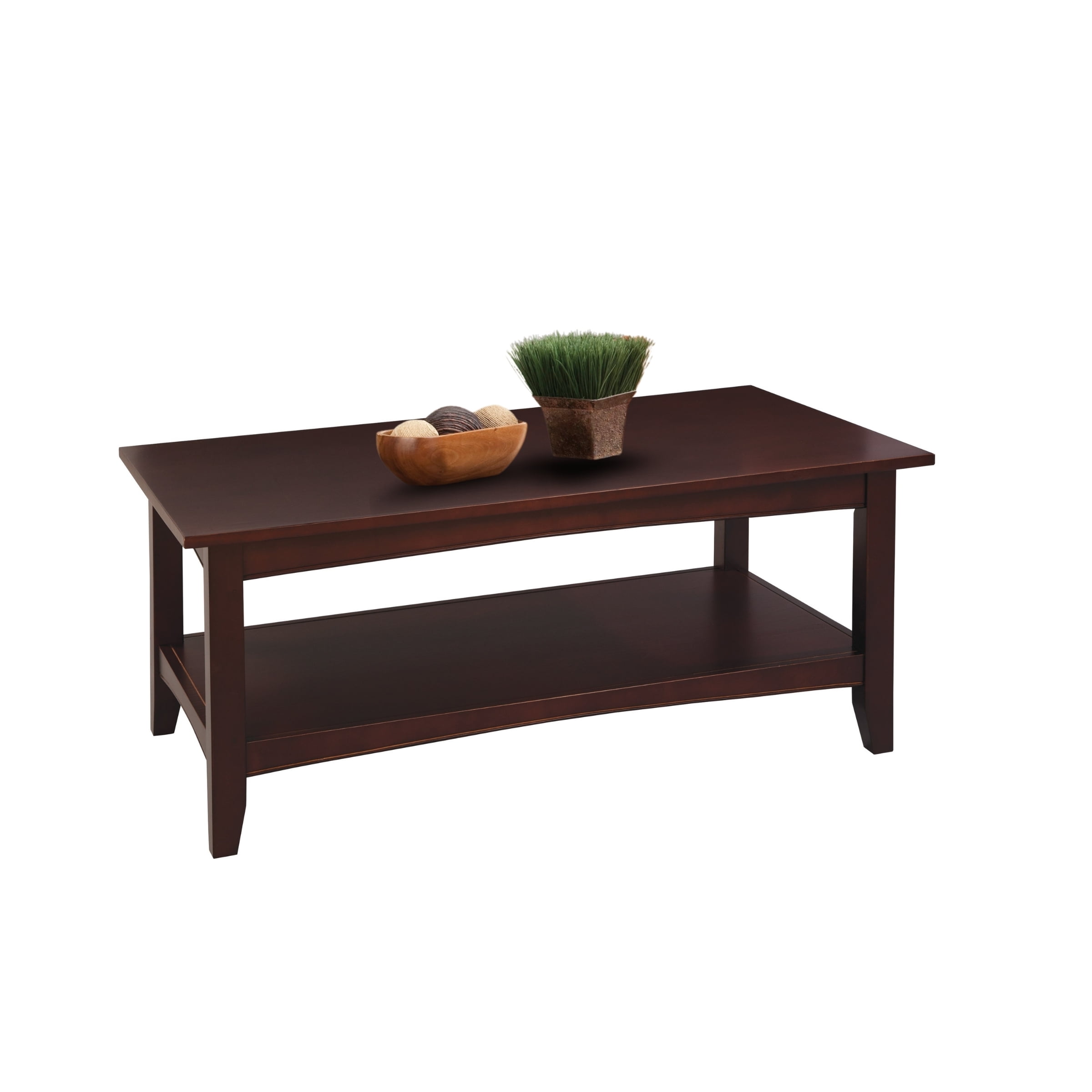 Transitional Shaker Cottage Rectangular Coffee Table in Espresso
